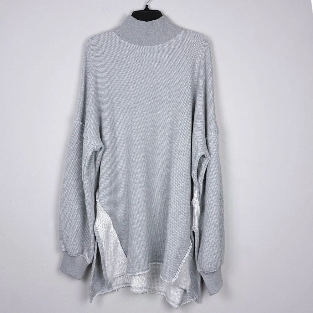 We The Free  Wonderful Pullover Sweater Slouchy Oversized Heather Gray  Large - Picture 9 of 16